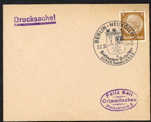 Berlin- Neukölln1 Briefmarkenwerbeschau 1938