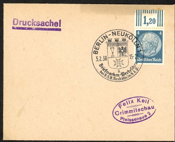 Berlin- Neukölln1 Briefmarkenwerbeschau 1938