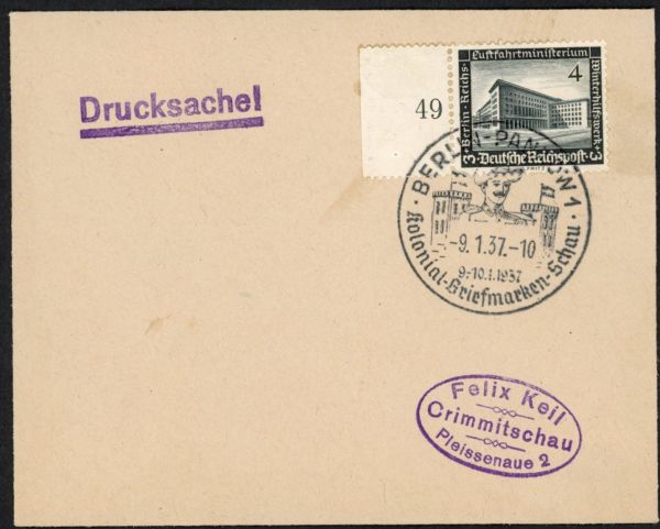 Berlin- Pankow1 Kolonial-Briefmarken-Schau 1937