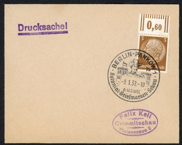 Berlin- Pankow1 Kolonial-Briefmarken-Schau 1937