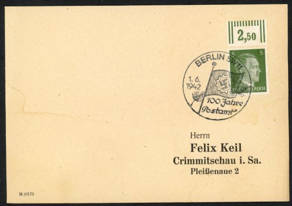 Berlin SW 11 , 100 Jahre Postamt1942