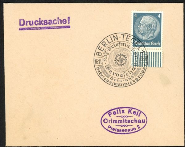 Berlin-Tegel1 Briefmarken-Werbeschau 1938