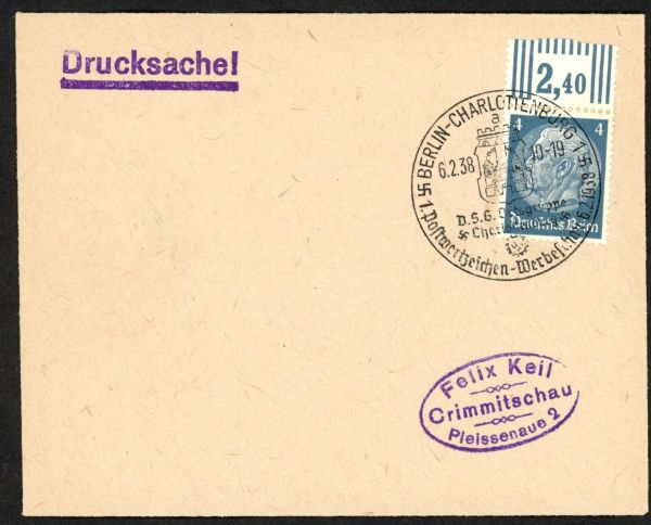 Berlin-Charlottenburg1 1. Postwertzeichen-Werbeschau 1938