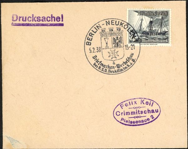 Berlin- Neukölln1 Briefmarkenwerbeschau 1938