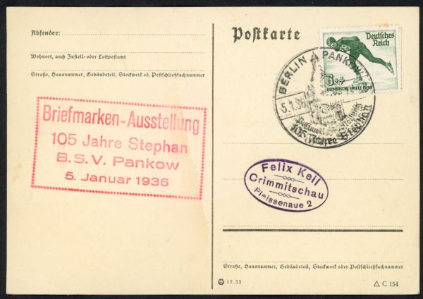 Berlin- Pankow 105 Jahre Stephan 1936