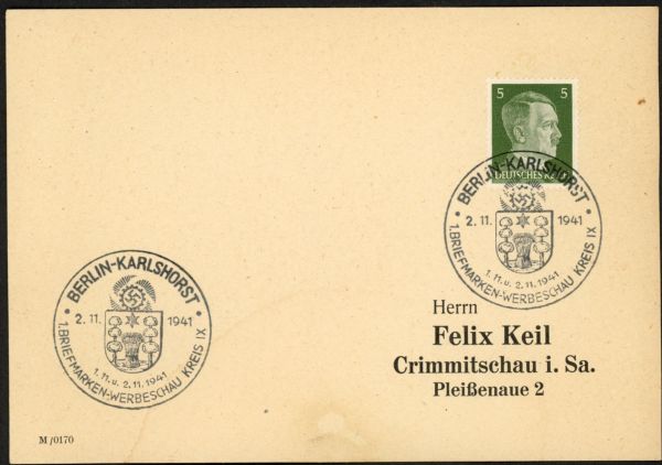 Berlin - Karlshorst Briefmarken-Werbeschau 1941