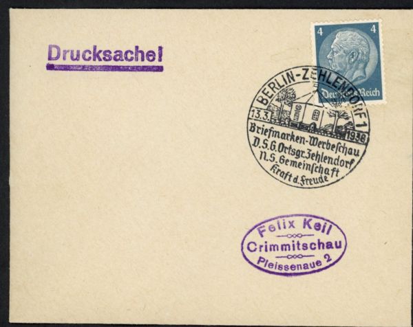 Berlin - Zehlendorf Briefmarken-Werbeschau 1938