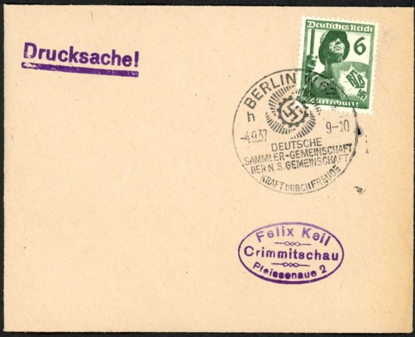 Berlin W 62 Deutsche Sammler-Gemeinschaft 1937
